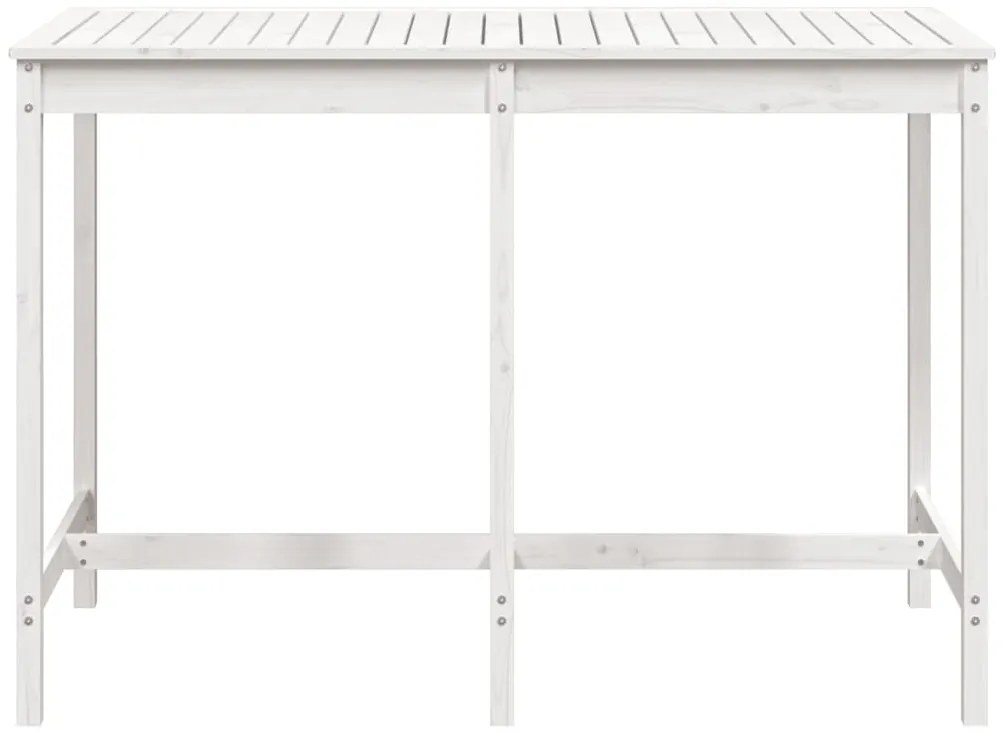 vidaXL Τραπέζι Κήπου Λευκό 159,5x82,5x110 εκ. από Μασίφ Ξύλο Πεύκου