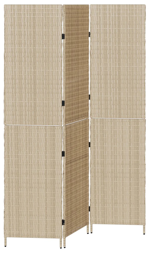 vidaXL Διαχωριστικό Δωματίου Μπεζ 147 x 180 cm συνθετικό ρατάν