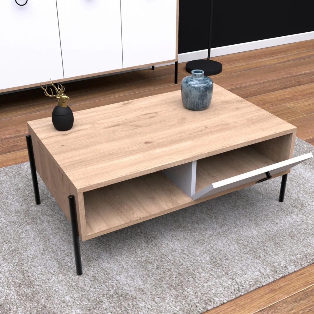 Τραπεζάκι σαλονιού C9247.01 Sonama - Λευκό 90x56x37,6εκ. 90x56x37.6 εκ.
