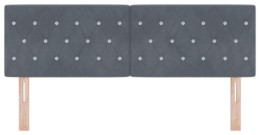 vidaXL Κεφαλάρι με Κρύσταλλο Φόρμα Tufted Σκούρο Γκρι 160 εκ Βελούδο