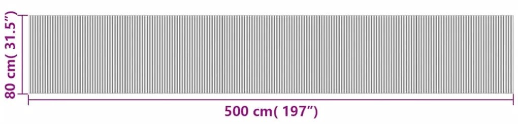 Χαλί Ορθογώνιο Μαύρο 80 x 500 εκ. Μπαμπού - Μαύρο