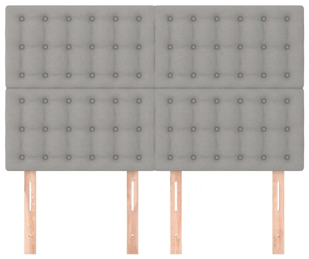 vidaXL Κεφαλάρια Κρεβατιού 4 τεμ. Αν. Γκρι 72x5x78/88 εκ. Υφασμάτινα