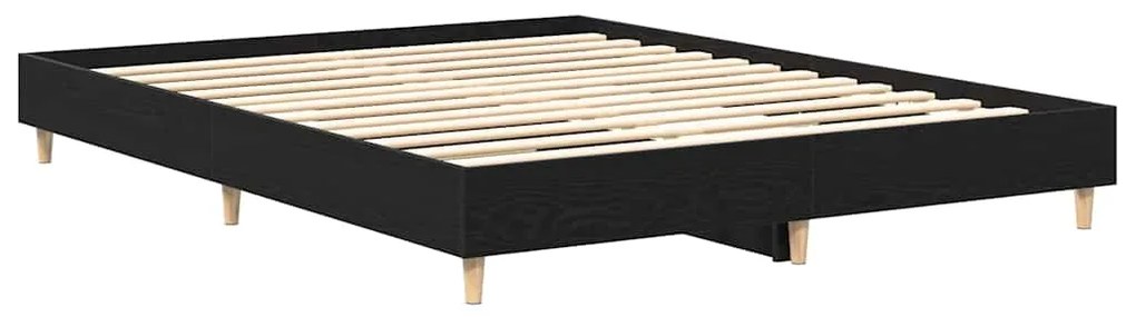 vidaXL Σκελετός Κρεβατιού Μαύρη Οξυά 140 x 200 cm Επεξεργασμένο ξύλο