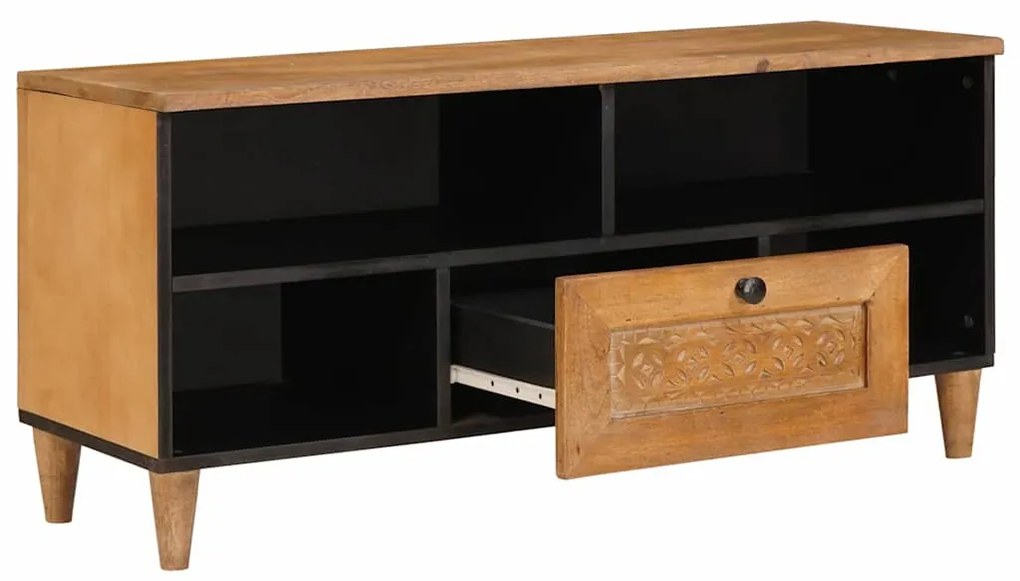 vidaXL Ντουλάπι TV Ανοιχτό καφέ 105 x 33 x 46 εκ Μασίφ ξύλο μάνγκο