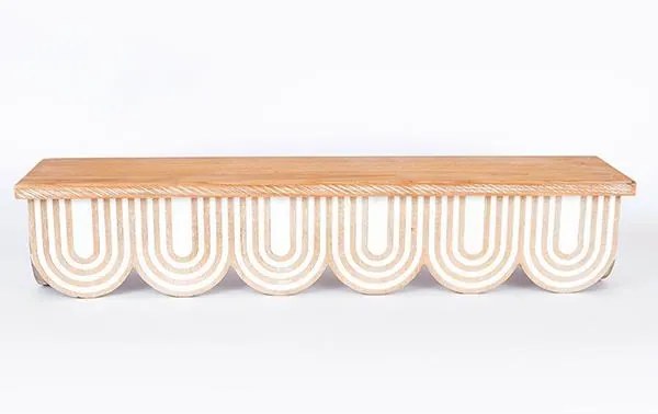 ΡΑΦΙ ΞΥΛΙΝΟ NATURAL - ΛΕΥΚΟ 60x13x12cm|750-30016