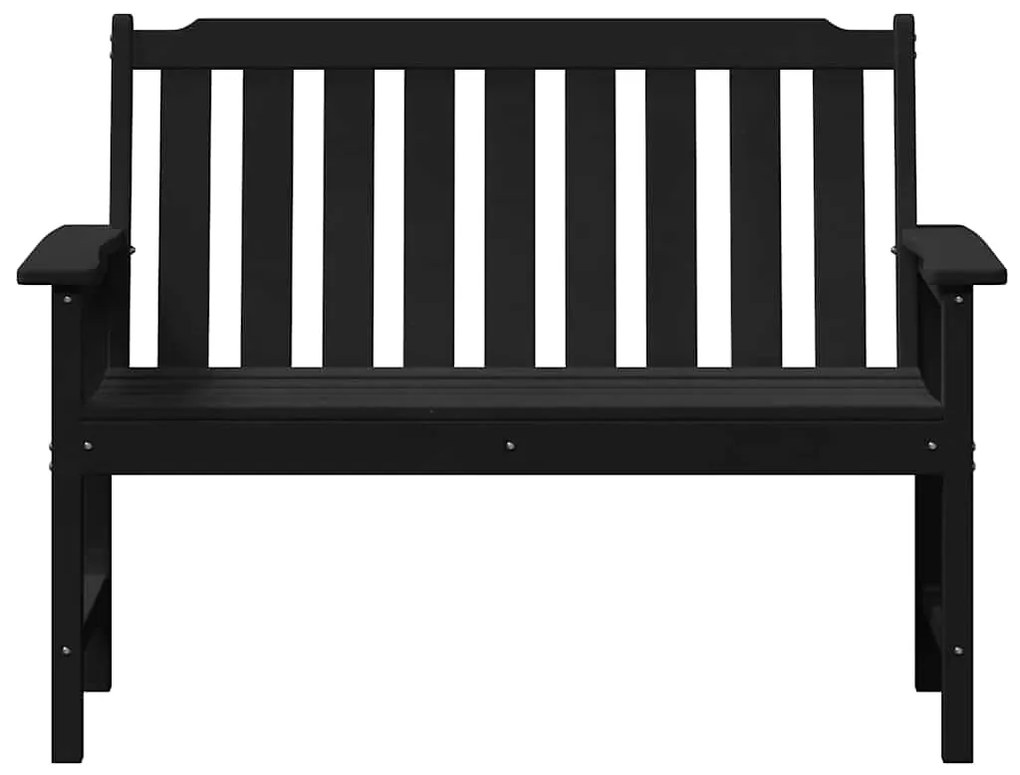 vidaXL Παγκάκι κήπου με μαξιλάρι Μαύρο 120 x 59 x 88 εκ HDPE