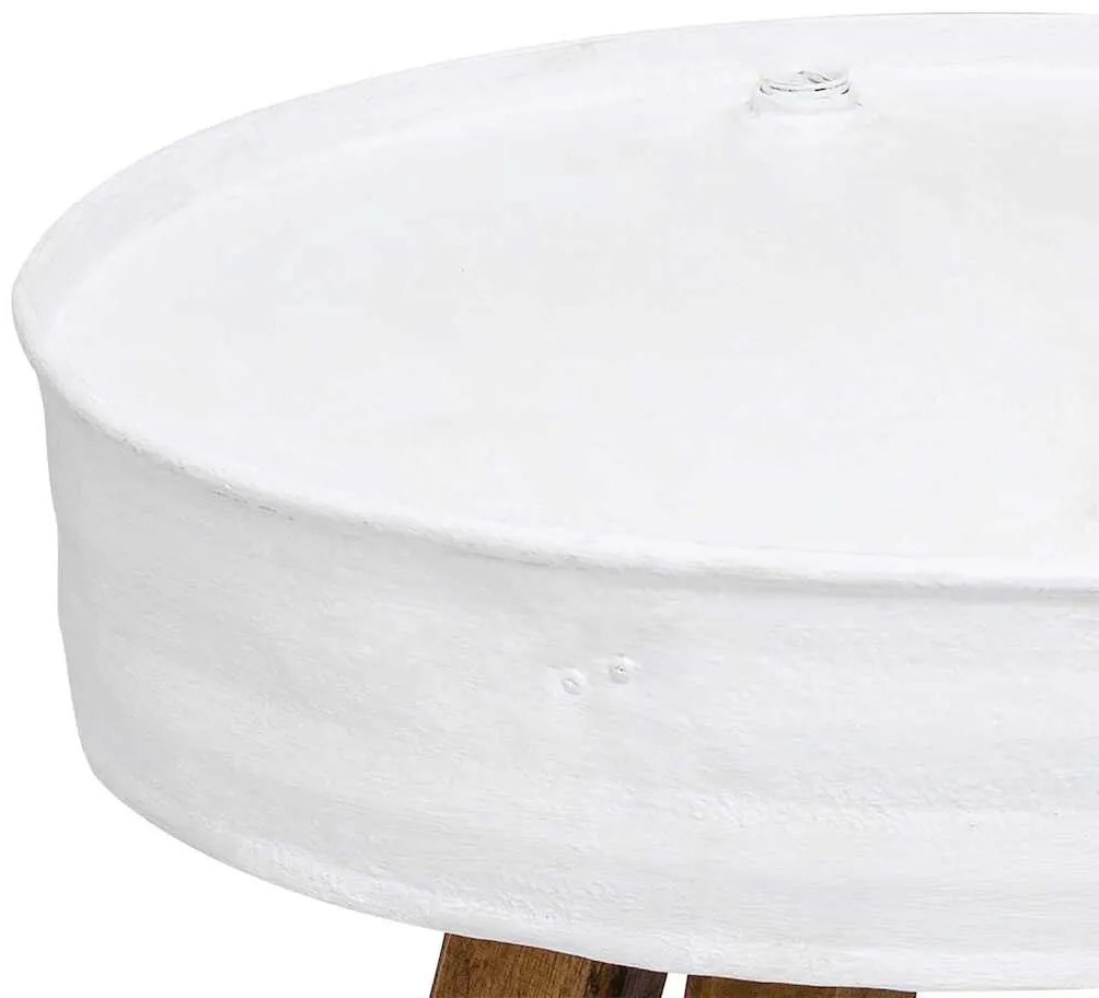 vidaXL Τραπεζάκι Σαλονιού Λευκό 60 x 45 εκ. Μασίφ Ανακυκλωμένο Ξύλο
