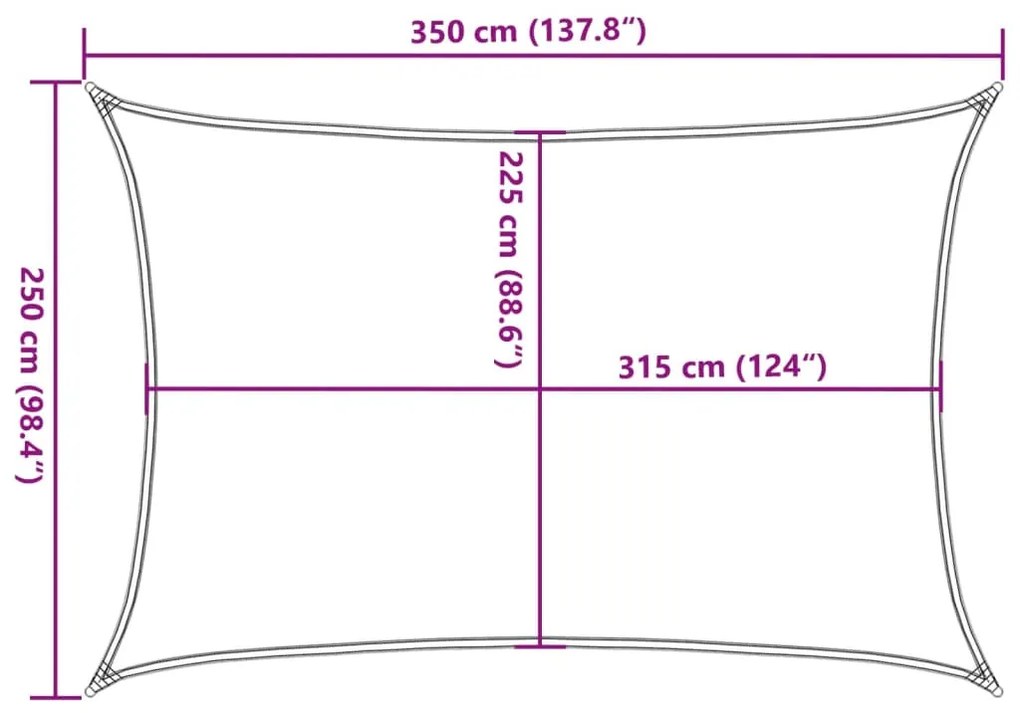 Πανί Σκίασης Τερακότα 2,5 x 3,5 μ. από HDPE 160 γρ./μ² - Καφέ