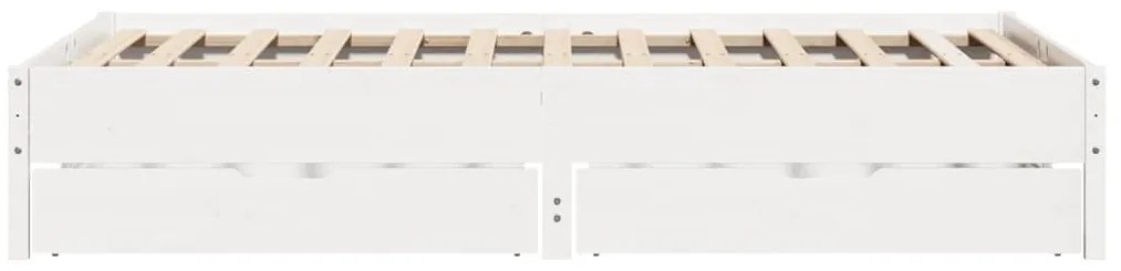 vidaXL Σκελετός Κρεβ. Χωρίς Στρώμα Λευκό 140x190 εκ Μασίφ Πεύκο