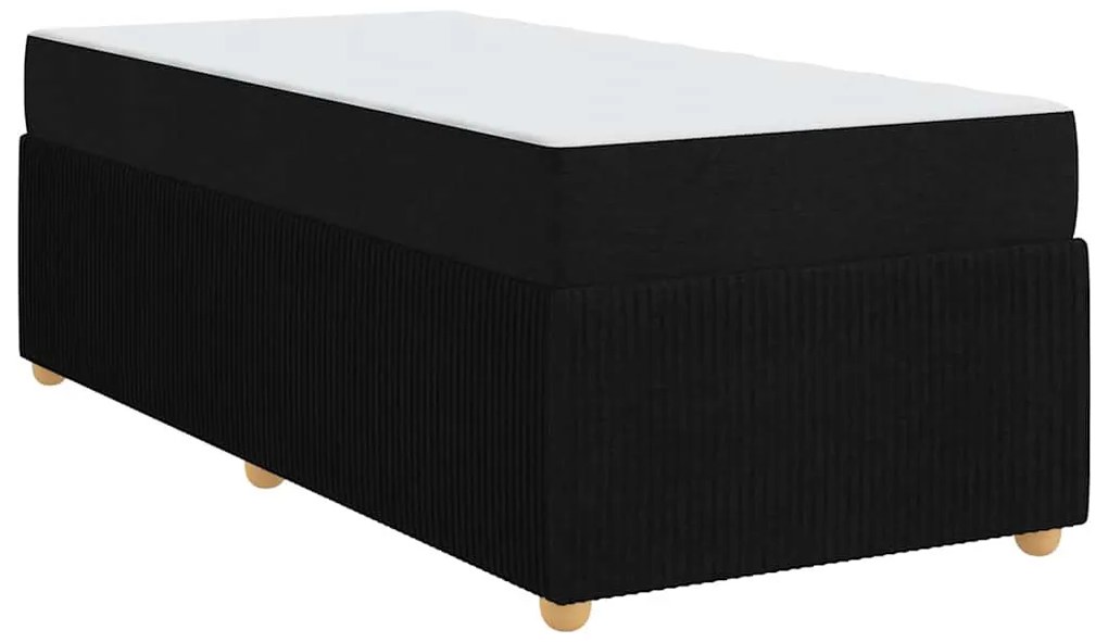 vidaXL Σκελετός κρεβατιού με στρώμα Μαύρο 100 x 200 cm ύφασμα