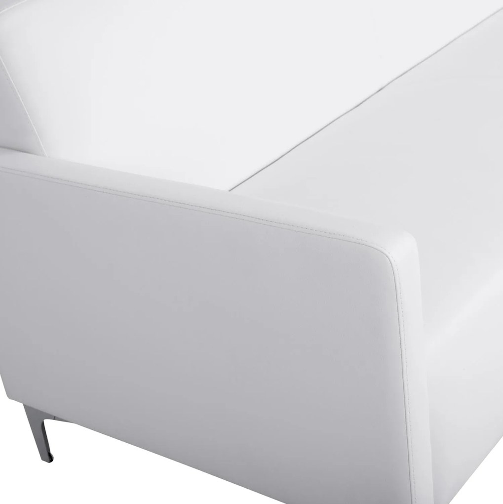 Καναπές Τριθέσιος NELLIE με PU Λευκό 163x71x71Υ εκ. 163x71x71 εκ.