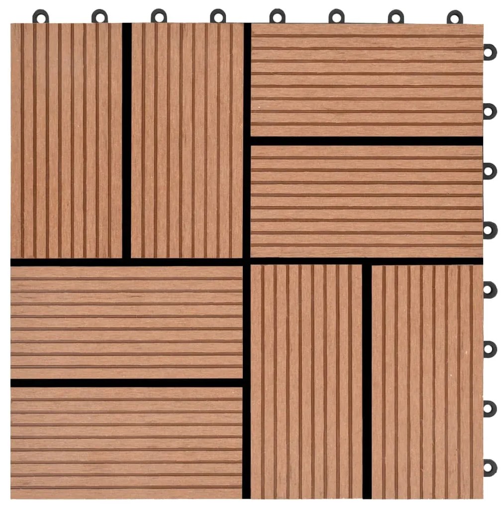 vidaXL Πλακάκια Deck 22 τεμ. Καφέ 30 x 30 εκ. 2 μ² από WPC