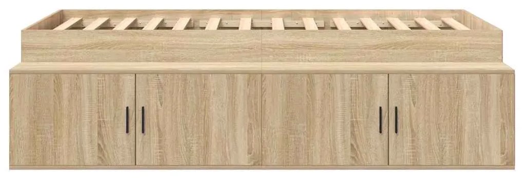 vidaXL Κρεβάτι με αποθηκευτικό χώρο Sonoma Δρυς 100 x 200 cm
