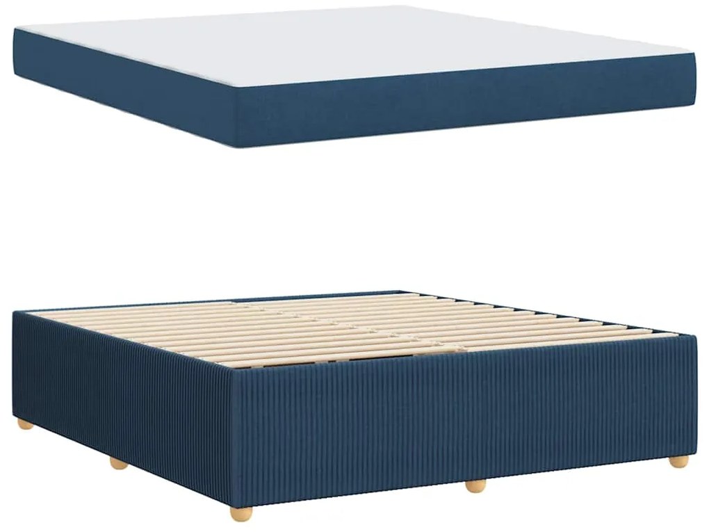 vidaXL Σκελετός Κρεβατιού Άλλο Μπλε 180 x 200 cm ύφασμα