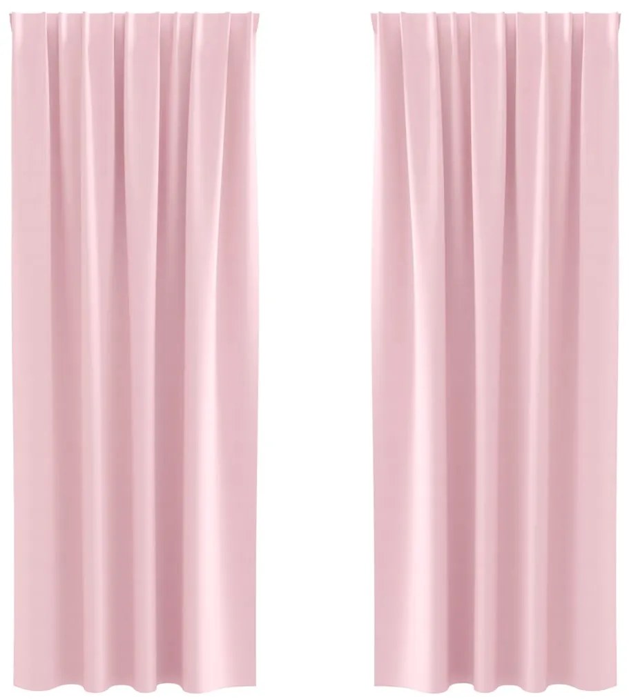 vidaXL Κουρτίνες 2 pcs Μωρουδίστικο Ροζ 260x140εκ. Πολυεστέρας