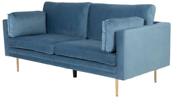 Τριθέσιος καναπές Dallas 101, Μπλε, 203x88x84cm, Ταπισερί, Πόδια: Μεταλλικά