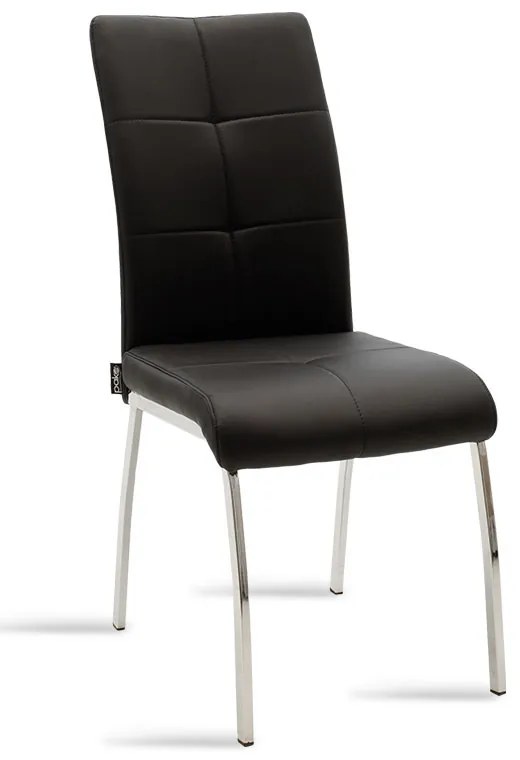 Καρέκλα Ariadne pakoworld PU σε μαύρη απόχρωση μαύρο-πόδι χρωμίου 43x63x96εκ