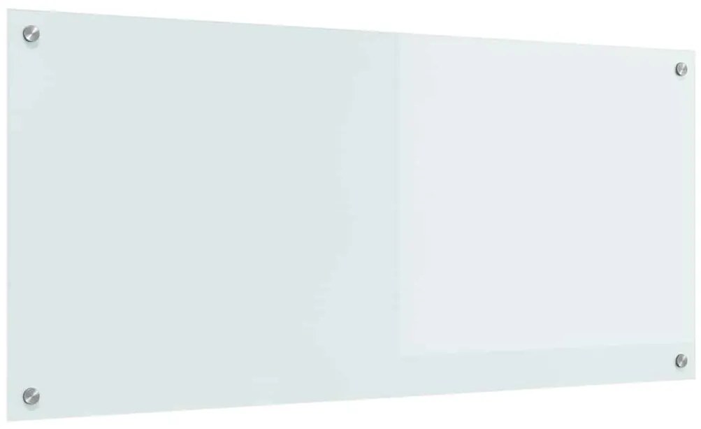 vidaXL Πίσω Πάνελ Κουζίνας Λευκό 110 x 50 x 0.6 εκ. σκληρυμένο γυαλί