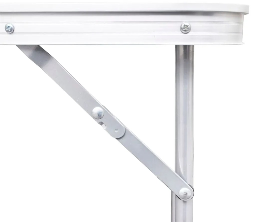 Τραπέζι Βαλίτσα Πτυσσόμενο Ρυθμιζόμενο Ύψος 240 x 60 cm Αλουμινίου - Λευκό