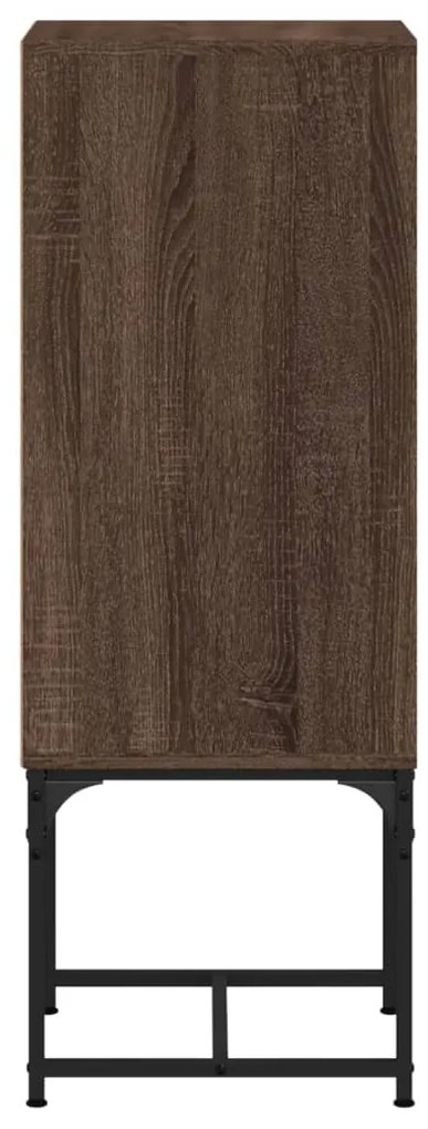 vidaXL Βοηθητικό Ντουλάπι Καφέ Δρυς 35x37x100 εκ. Γυάλινες Πόρτες
