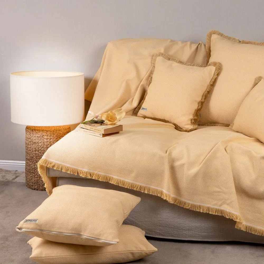 Ριχτάρι Atheras Ochre Aslanis Home Τριθέσιο 180x300cm Βαμβάκι-Πολυέστερ