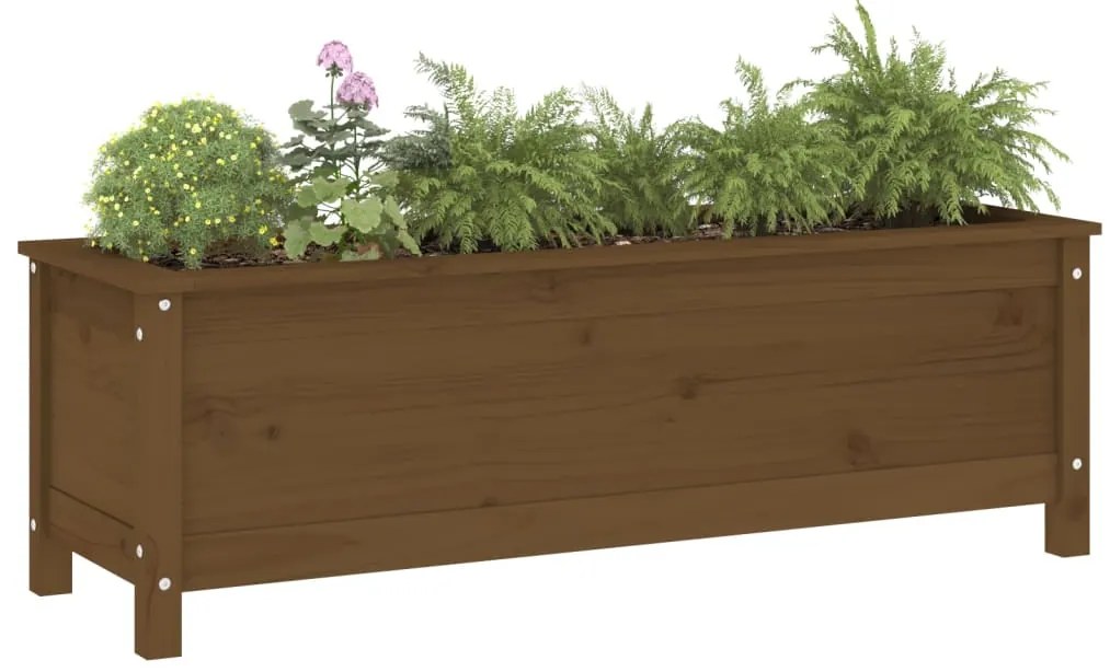 vidaXL Ζαρντινιέρα Υπερυψωμένη Μελί 119,5x40x39 εκ. από Μασίφ Πεύκο