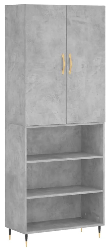 vidaXL Ντουλάπι Γκρι Σκυροδέματος 69,5x34x180 εκ. Επεξεργασμένο Ξύλο