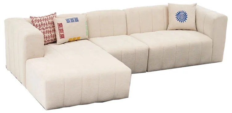 Intrahome Γωνιακός καναπές Beyza Intrahome δεξιά γωνία κρεμ ύφασμα 299x160x73εκ | SKU: INTRAPA-182112662