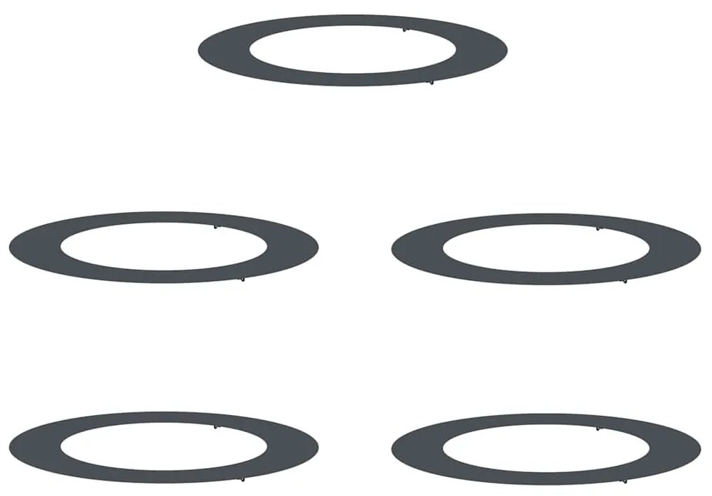 vidaXL Flat Tree Ring 5 τεμ. Ανθρακί Ø60/90 εκ. Ατσάλι