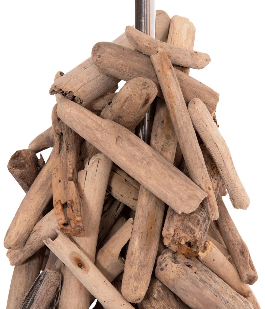 Επιτραπέζιο φωτιστικό Twiggy driftwood &amp; λευκό καπέλο Φ25x55Υ εκ.