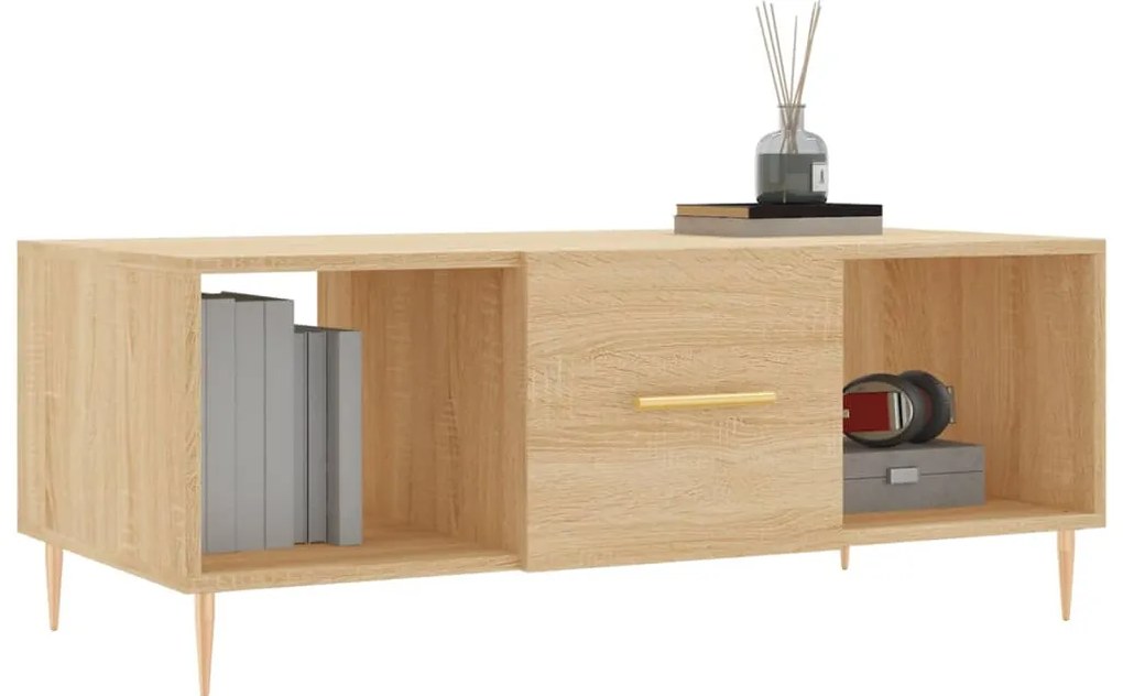 vidaXL Τραπεζάκι Σαλονιού Sonoma Δρυς 102x50x40 εκ. από Επεξεργ. Ξύλο