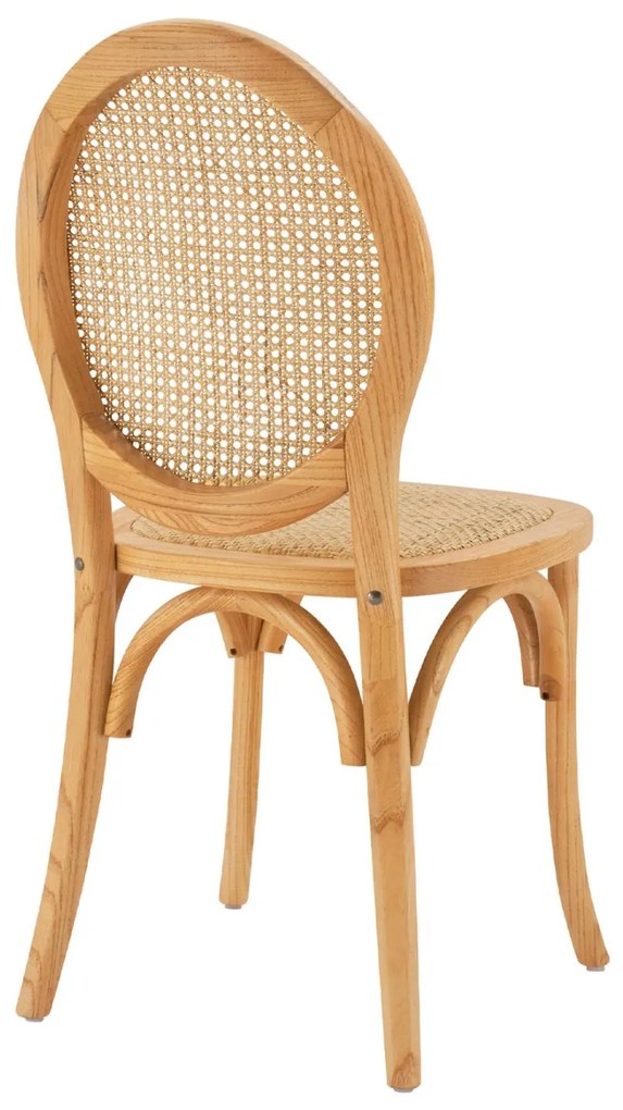 Καρέκλα TINSLEY Ξύλινη με Οβάλ πλάτη και Rattan Φυσικό 45x50x97εκ. 45x50x97 εκ.