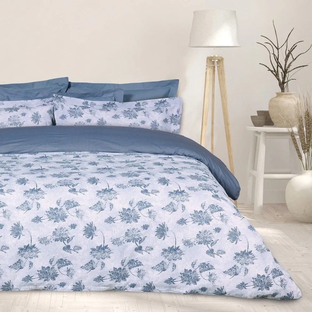 Σεντόνια Happy 9672 (Σετ 3τμχ) Grey-Blue Das Home Μονό 170x260cm 100% Βαμβάκι