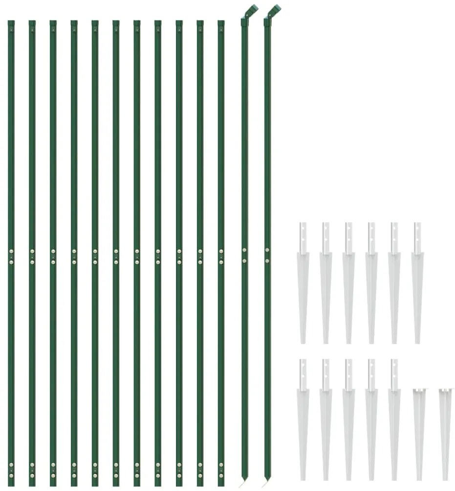 vidaXL Συρματόπλεγμα Περίφραξης Πράσινο 1,6 x 25 μ. με Καρφωτές Βάσεις