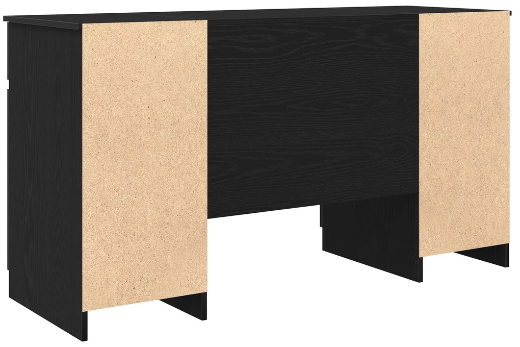 vidaXL γραφείο Μαύρο Δρυς 140x49x76 εκ Επεξεργασμένο ξύλο