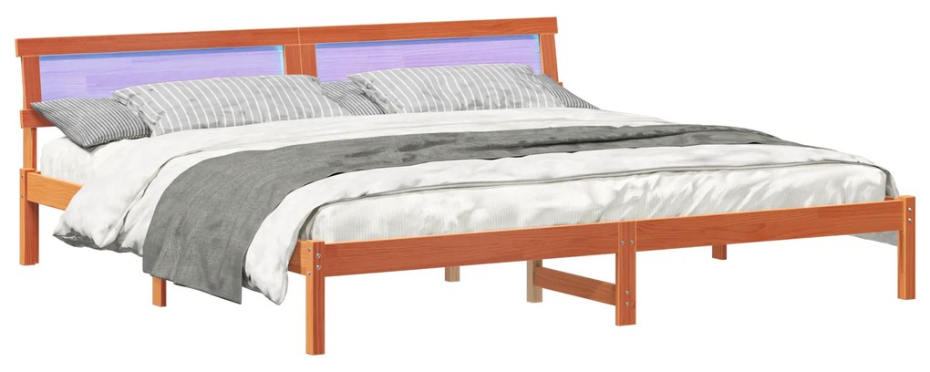 vidaXL Σκελετός Κρεβατιού Καφέ κεριού 180 x 200 cm Μασίφ ξύλο πεύκου