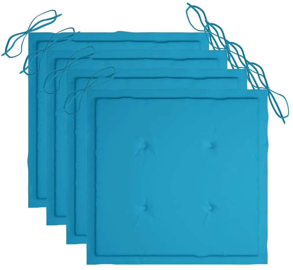 vidaXL Σετ Τραπεζαρίας Εξ. Χώρου Πτυσσόμενο 5 τεμ. Μπαμπού & Μαξιλάρια