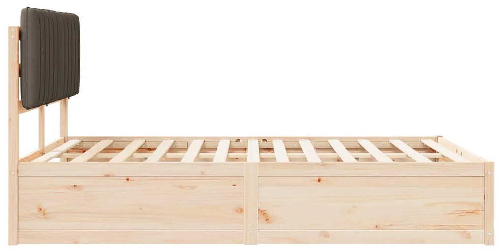 vidaXL Σκελετός Κρεβατιού με Επενδεδυμένο Κεφαλάρι Taupe 140 x 190 cm