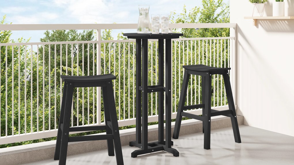 vidaXL Μαύρο Τραπέζι Μπαρ 55x55x107 εκ.