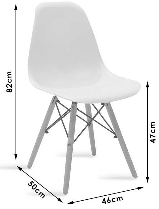Καρέκλα Julita PP λευκό-φυσικό πόδι 46x50x82εκ 46x50x82 εκ.