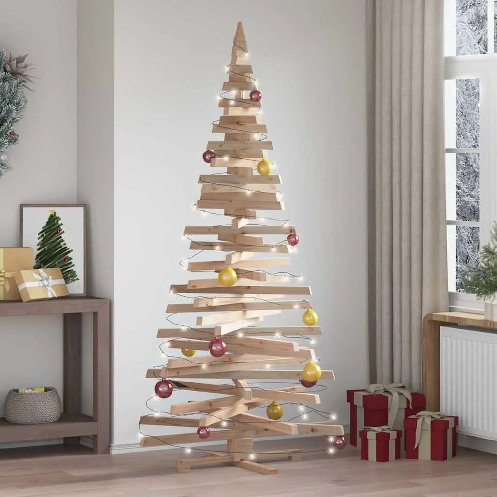 vidaXL Χριστουγεννιάτικα Δέντρα Φυσικό 210 cm Μασίφ ξύλο πεύκου