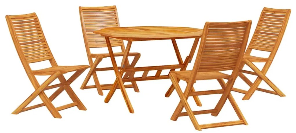 vidaXL Σέτ φαγητού για κήπο 5 pcs Καφέ Μασίφ ξύλο ακακίας