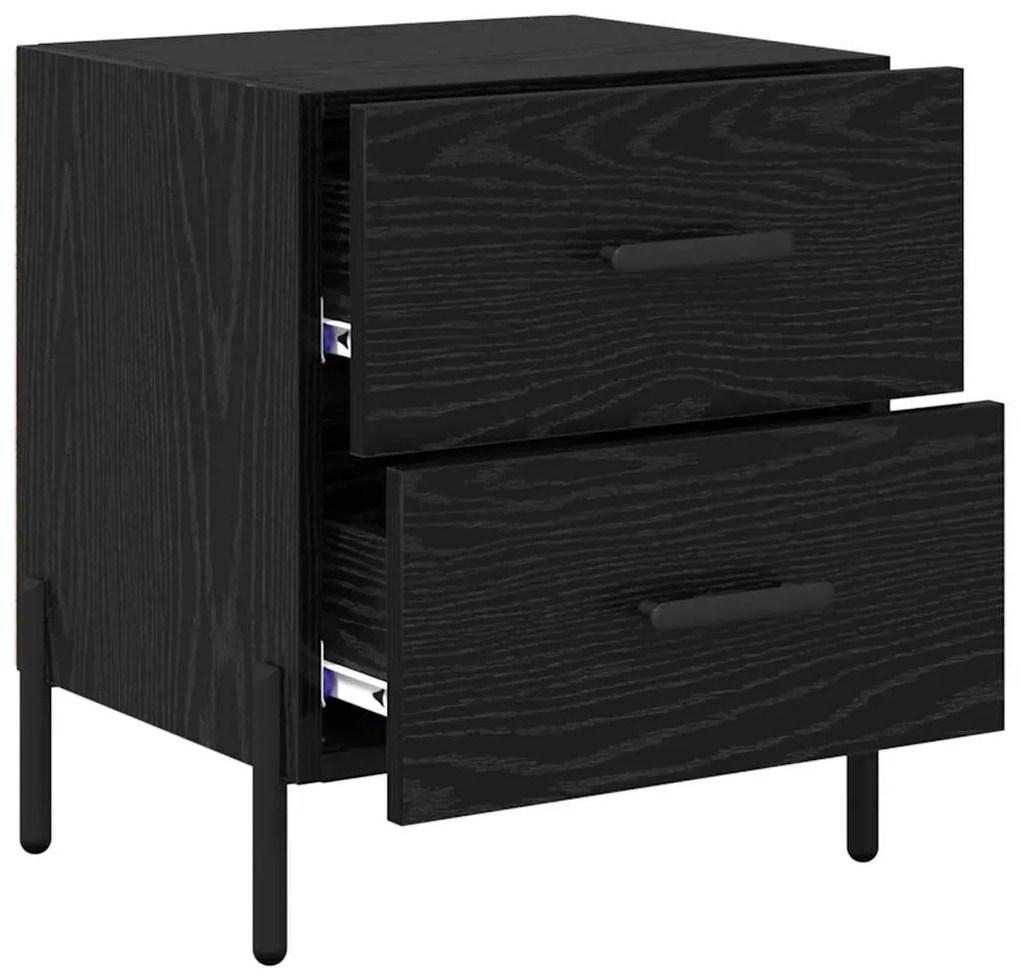 vidaXL Κομοδίνο Μαύρη δρυς 40 x 35 x 47.5 εκ Επεξεργασμένο ξύλο
