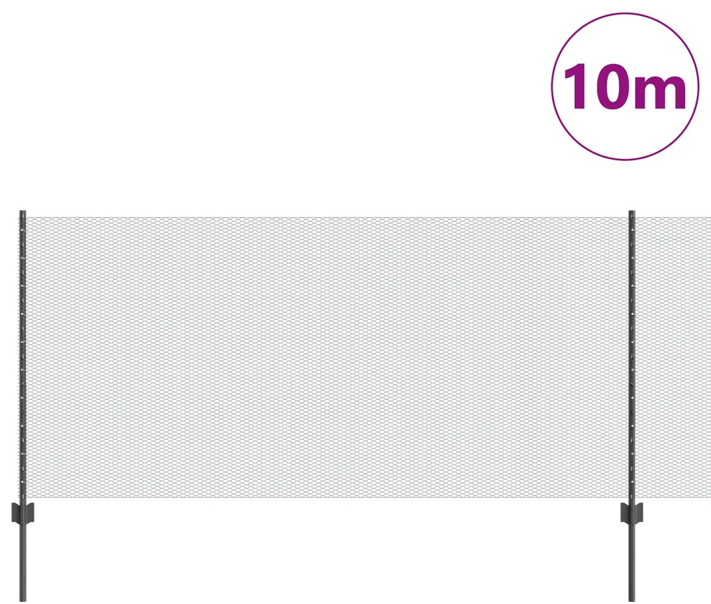 vidaXL Φράκτες 10 τμχ U-Channel Γκρι 100 εκ Χάλυβας