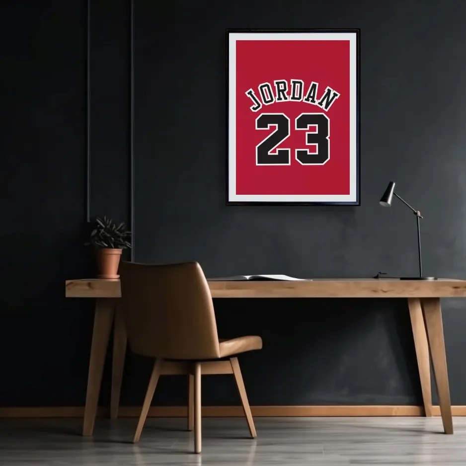 Πόστερ &amp; Κάδρo Michael Jordan KDS019C 30x40cm Μαύρο Ξύλινο Κάδρο (με πόστερ)