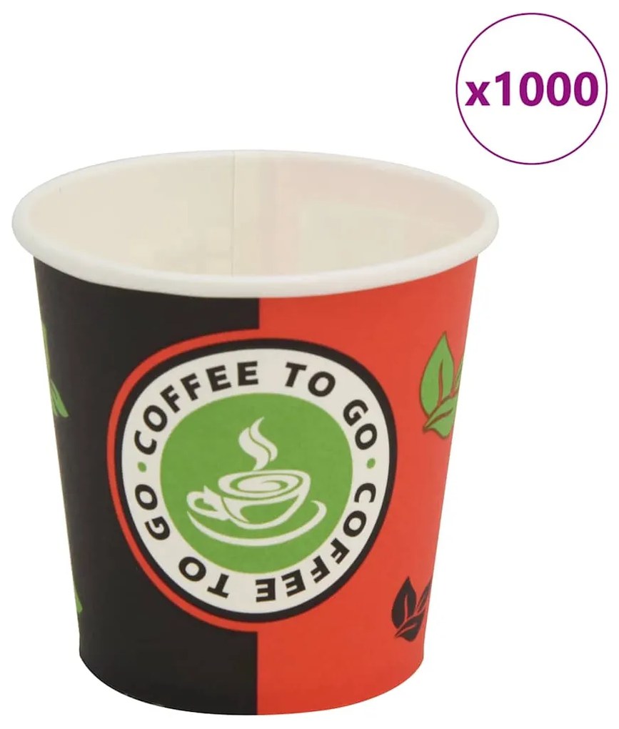 vidaXL Ποτήρια Καφέ μιας Χρήσης 1000 τεμ. 120 ml (4 oz) Χάρτινα