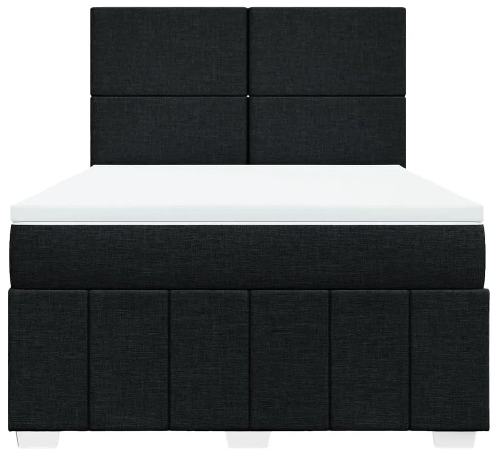 ΚΡΕΒΑΤΙ BOXSPRING ΜΕ ΣΤΡΩΜΑ ΜΑΥΡΟ 160X200 ΕΚ. ΥΦΑΣΜΑΤΙΝΟ 3294014