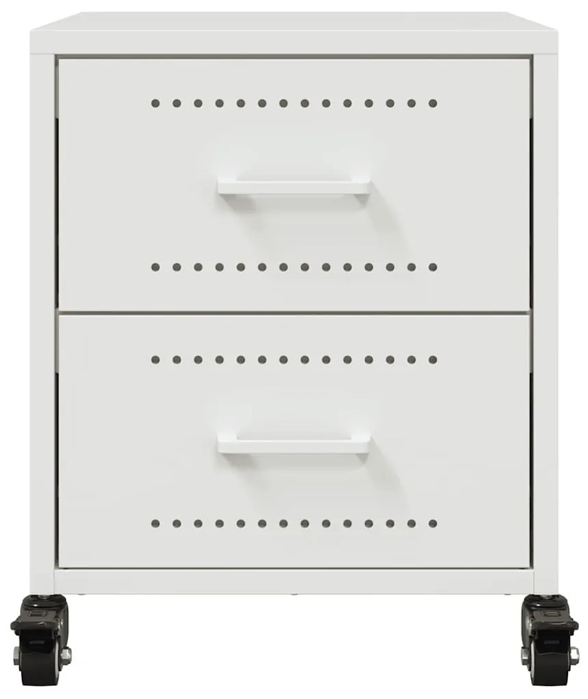 vidaXL Κομοδίνα 2 τεμ. Λευκό 36x39x43,5 εκ. από Χάλυβα