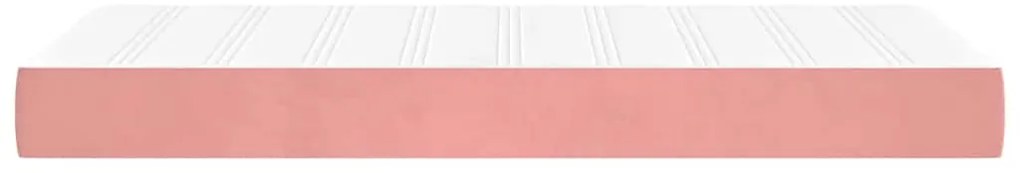 vidaXL Στρώμα με Pocket Springs Ροζ 90x220x20 εκ. Βελούδινο