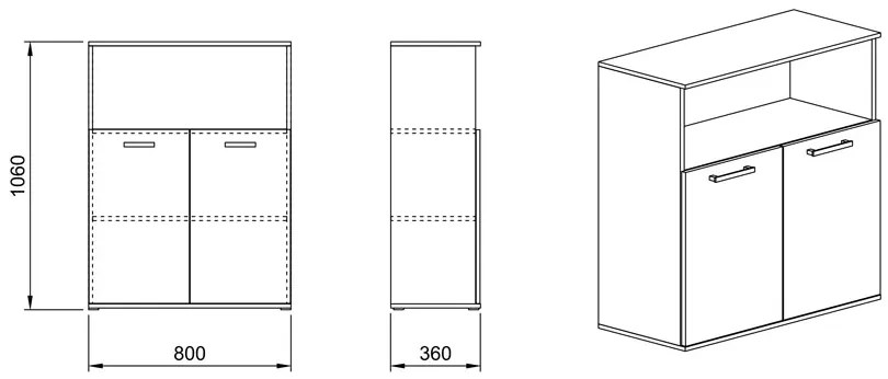 Βιβλιοθήκη 80x36x106, Modul 82, Genomax